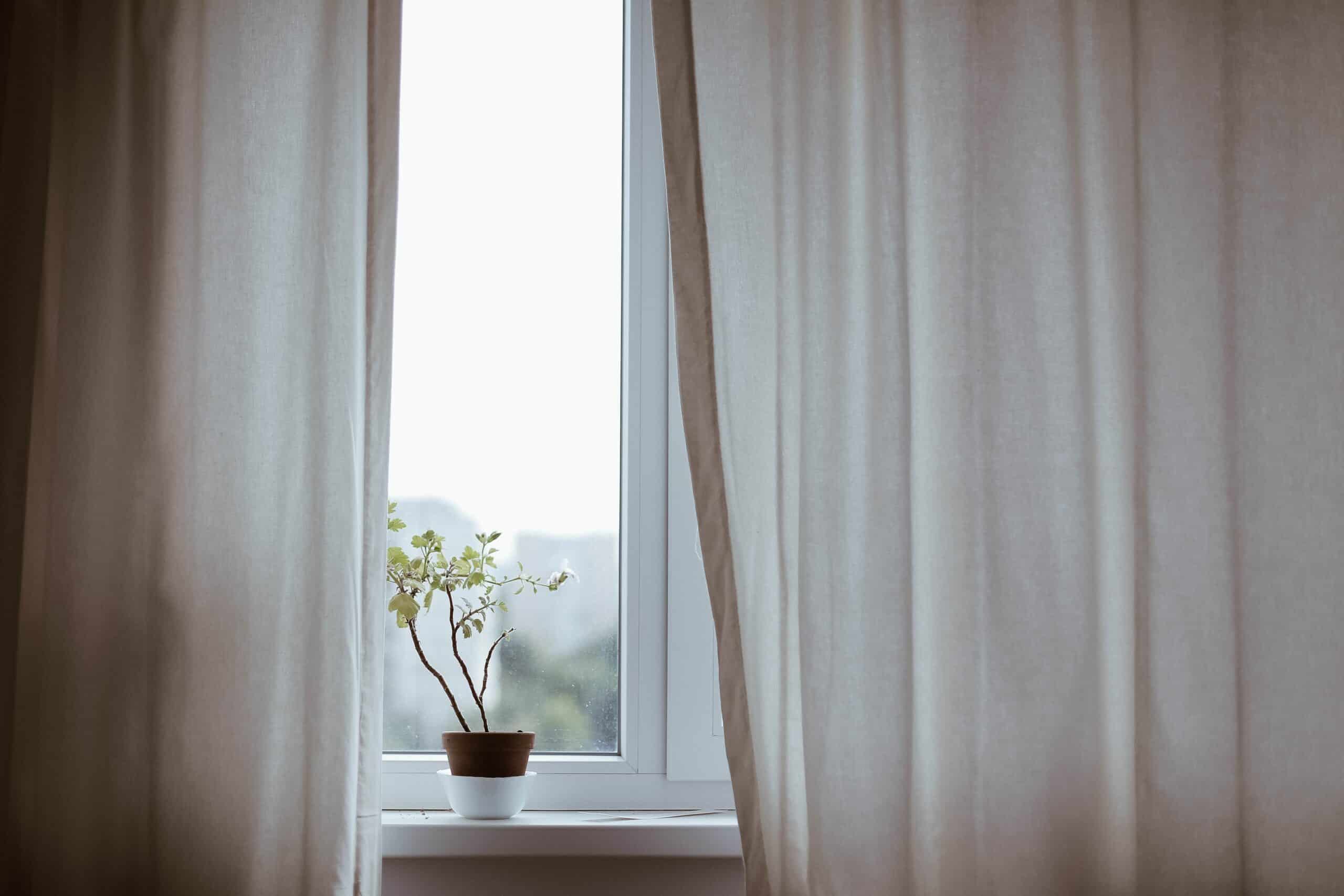 cold draught blowing curtain